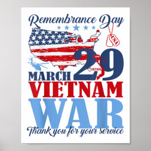 Gedenktag März 29 Vietnamkrieg Veteran Poster