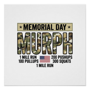 Gedenktag Murph Workout Vintage Vector Shirt_1 Poster