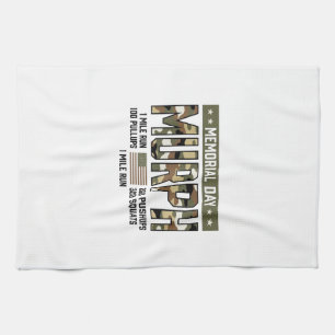 Gedenktag Murph Workout Vintage Vector Shirt (2 Geschirrtuch