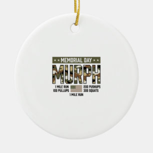 Gedenktag Murph Workout Vintage Vector Shirt (2 Keramik Ornament