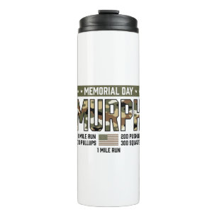 Gedenktag Murph Workout Vintage Vector Shirt (2 Thermosbecher