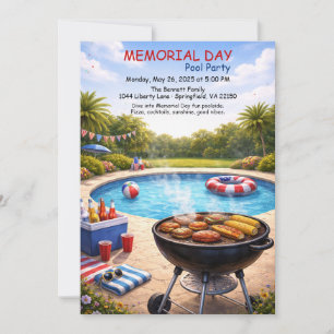 Gedenktag-Poolparty   Sommerbash Einladung