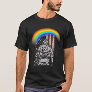 Gedenktag Rainbow American Flag LGBTQ Militär T-Shirt