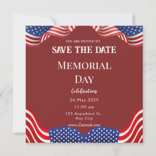 Gedenktag-Rettungskarte Rot-Weiß Save The Date