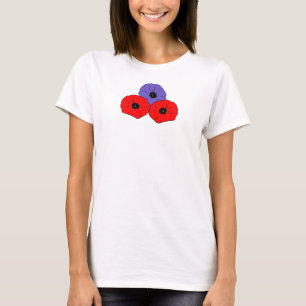 Gedenktag Rot und Lila Pupien T-Shirt