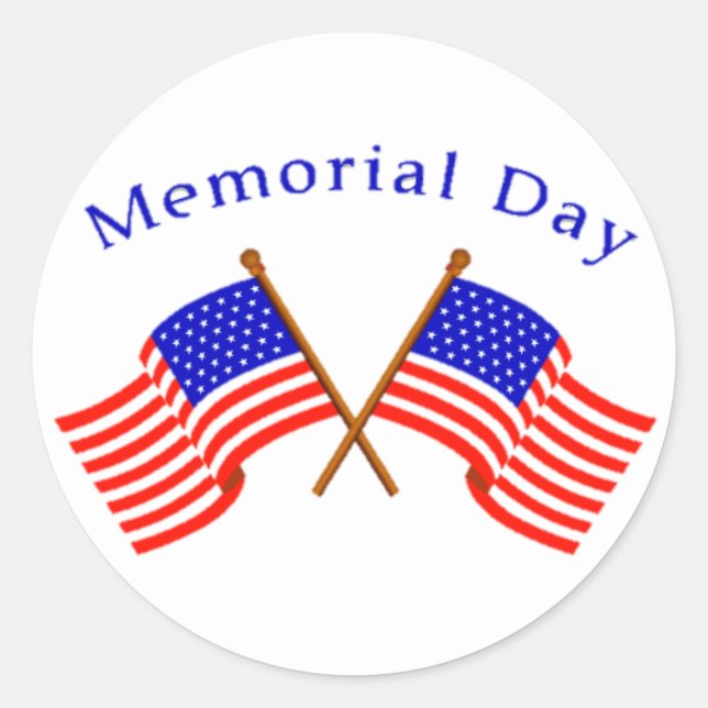 Gedenktag Runder Aufkleber ("Patriotic pride for Memorial Day moments")