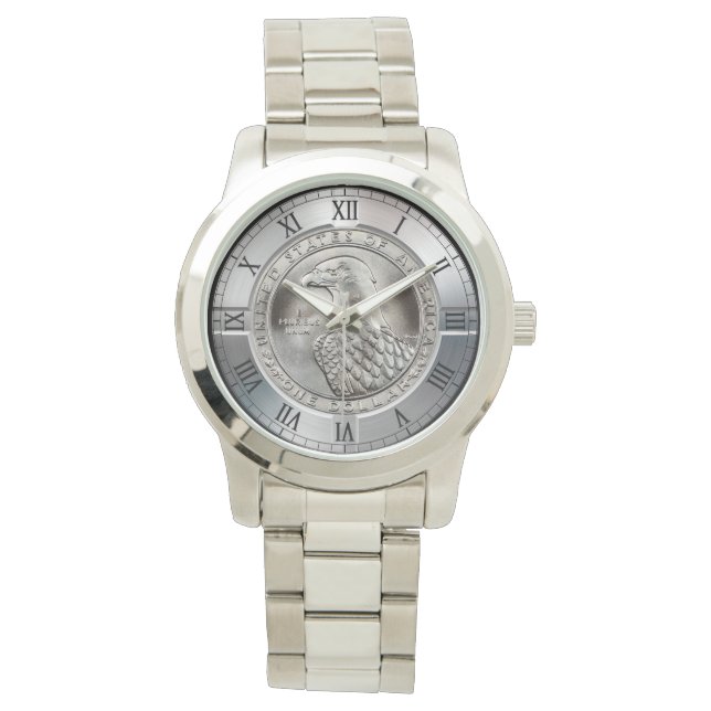 Gedenktag Silver Dollar Eagle ~ Armbanduhr (Vorderseite)