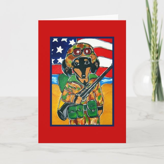 Gedenktag - Soldat-Dackel Karte (Vorderseite)