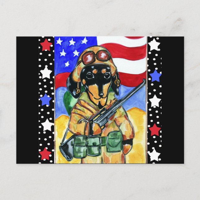 Gedenktag Soldat-Dackel Postkarte (Vorderseite)