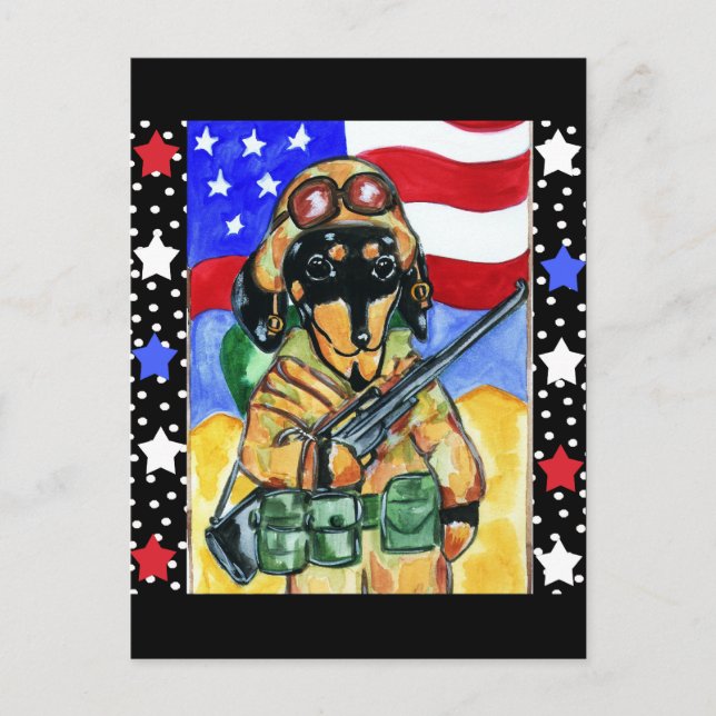 Gedenktag Soldat-Dackel Postkarte (Vorderseite)