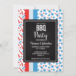 Gedenktag Sterne Sprinkles Cook Out Party Einladung