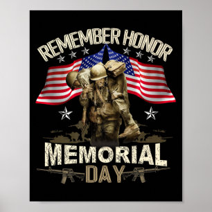 Gedenktag USA-Flagge Erinnern Ehre Patriot Männer Poster