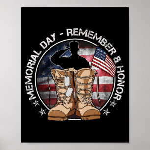 Gedenktag USA-Flagge Erinnern Ehre Patriot Männer Poster