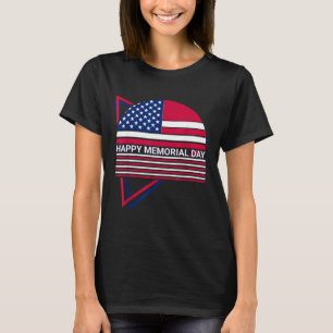 Gedenktag USA-Flagge Patriotisch Frohen Gedenktag T-Shirt