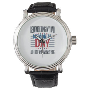 Gedenktag Vater Tribut Patriotisch Armbanduhr