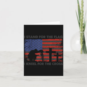 Gedenktag Veteran Stand Für Die Flagge Knie Für Karte
