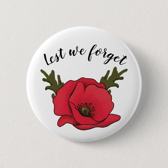 Gedenktag, Veteranen Day Poppy Button Button (Vorderseite)