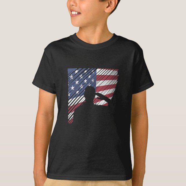 Gedenktag Veteranen Tag US-Flaggensoldat T-Shirt (Vorderseite)