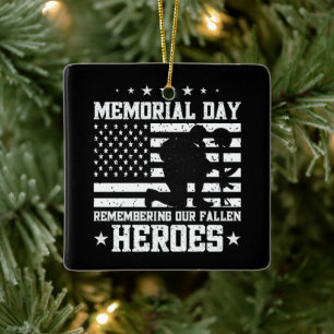 Gedenktag Vintage-Design Veteranen-Tag USA-Flagge Keramikornament