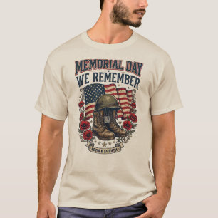 Gedenktag Wir erinnern uns an Vintage-Militärstief T-Shirt