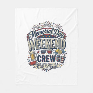 Gedenktags-Wochenende-Crew Vintage Patriotisches T Fleecedecke