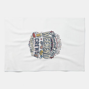Gedenktags-Wochenende-Crew Vintage Patriotisches T Geschirrtuch