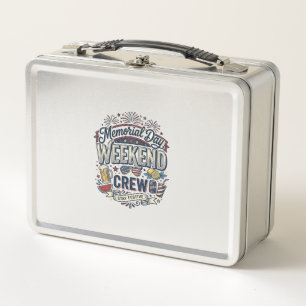 Gedenktags-Wochenende-Crew Vintage Patriotisches T Metall Brotdose