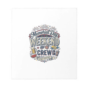 Gedenktags-Wochenende-Crew Vintage Patriotisches T Notizblock