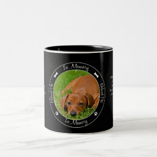 Gedenktasse - Verlust des Hundes - Benutzerfoto/Na Zweifarbige Tasse