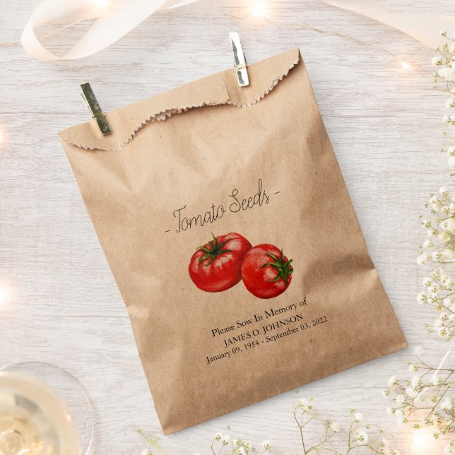 Gedenktomato Samenbeerdigung Geschenktütchen (Ausgeschnitten)