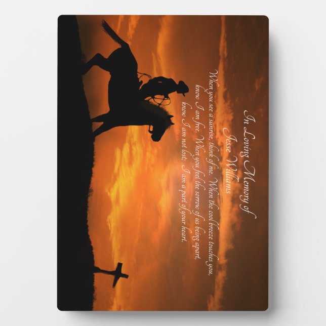 Gedenktribut Cowboy Spirituell Fotoplatte (Vorderseite)