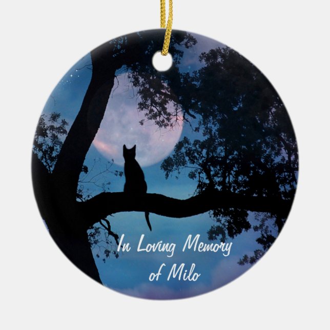 Gedenktribut für Katze Keramik Ornament (Vorne)