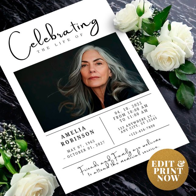 Gedenkveranstaltung zur Beerdigung mit Foto Postkarte (Von Creator hochgeladen)