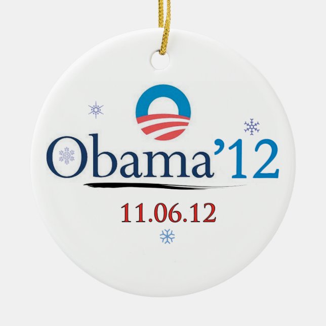 Gedenkweihnachtsverzierung Obama 2012 Keramik Ornament (Vorne)