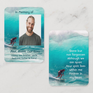 Gedenkwelle Surf-Wasser Gebetskarte Telefonnummerkarte