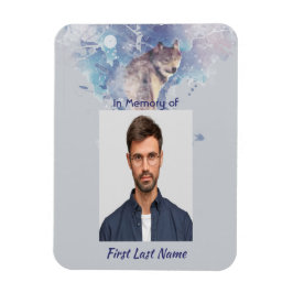 Gedenkwolf mit Pocket Keepake - Rückblick Magnet