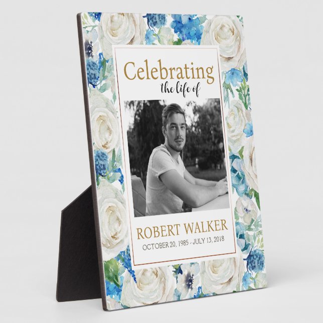 Gedenkzeichen für das weiße und blaue Foto Fotoplatte (Seite)