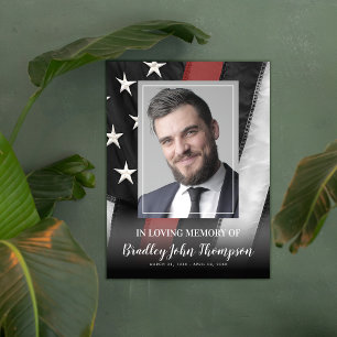 Gedenkzeitung für Feuerwehren Thin Red Line Post Poster