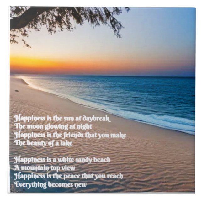 Gedicht am Strand Fliese (Vorderseite)