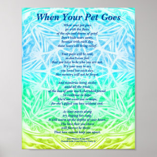 Gedicht: Beileid für weibliche Haustiere verloren  Poster