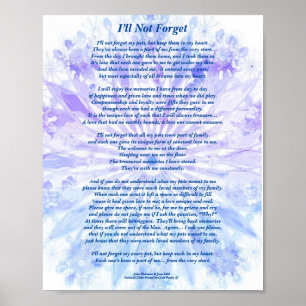 Gedicht: Besondere Erinnerungen an ein Haustier, P Poster