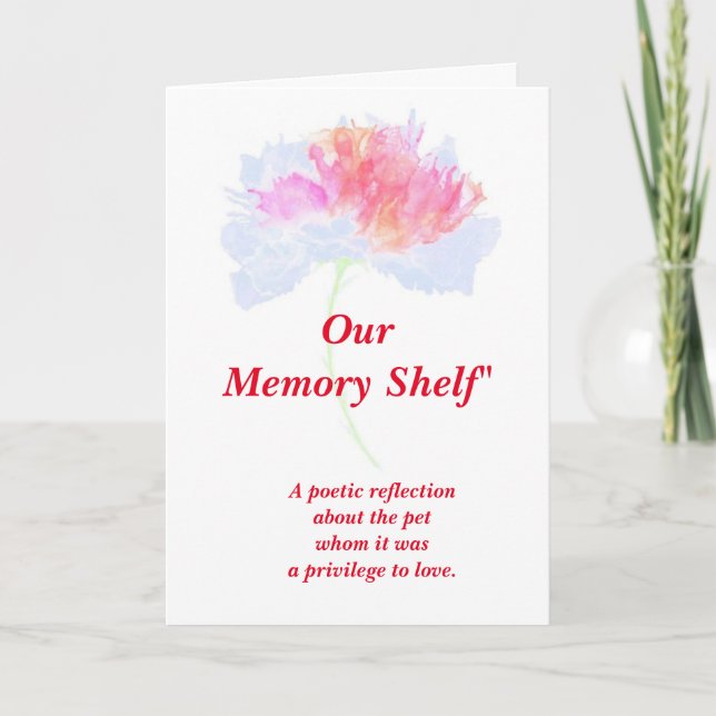 Gedicht: Besondere Erinnerungen eines Begleiters,  Karte (Vorderseite)