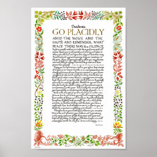 Gedicht der Desiderata von Max Ehrmann Wildblumen Poster