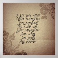 Gedicht der Liebe über Vintages rustikales, getrag