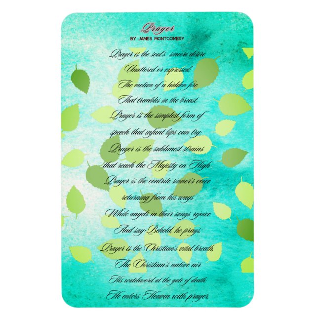 Gedicht des Gebet von James Montgomery Magnet (Vertikal)