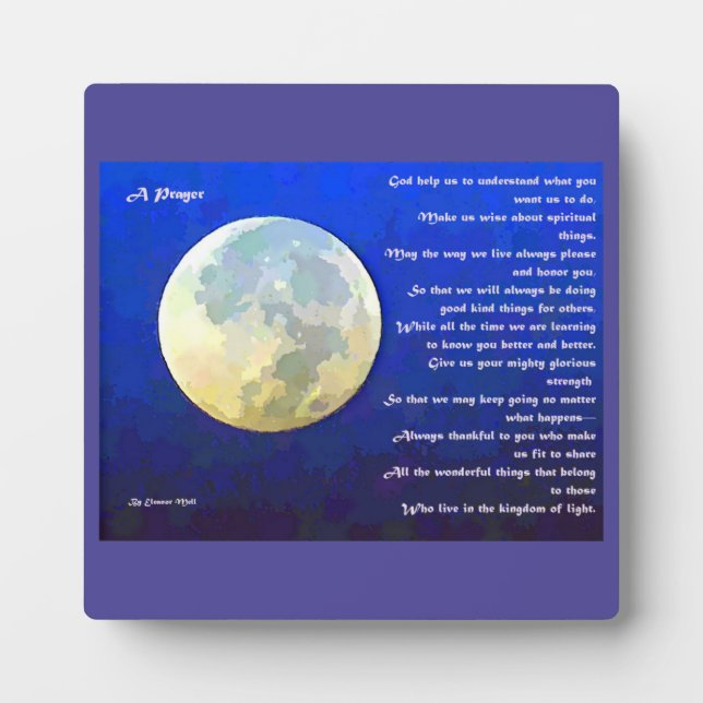 Gedicht des Gebets Fotoplatte (Vorderseite)