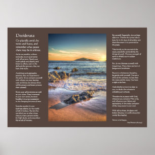 Gedicht Desiderata - Burgh Island aus Bantham Poster