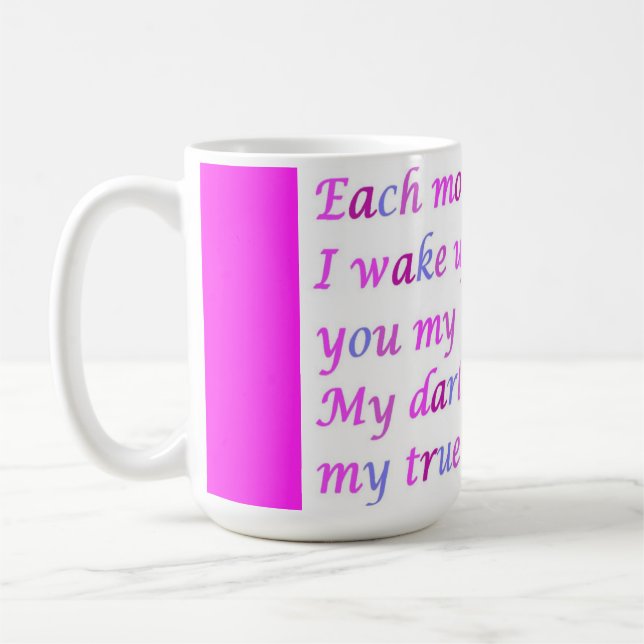 Gedicht für ein geliebtes Mischfarbenskript extrav Kaffeetasse (Links)