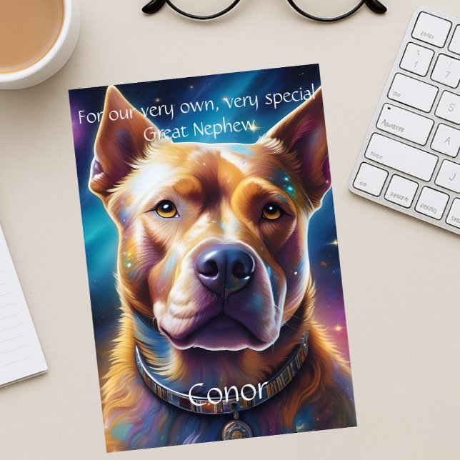 Gedicht "Great Nephew" mit Hund-Geburtstag Ankündigung (Von Creator hochgeladen)