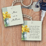 Gedicht "Grün Gingham und Affodils" Schlüsselanhänger<br><div class="desc">Mama Wertgeschenk - perfekt für den Muttertag,  Geburtstag oder einfach nur weil. Der Schlüsselring ist vorne und hinten mit einem Glas Frühlingsdielen in Blüte und einem grünen Landhaus Gingham dekoriert. Das Mama-Gedicht ist voll editierbar,  ebenso die handgeschriebene Nachricht auf der Rückseite.</div>